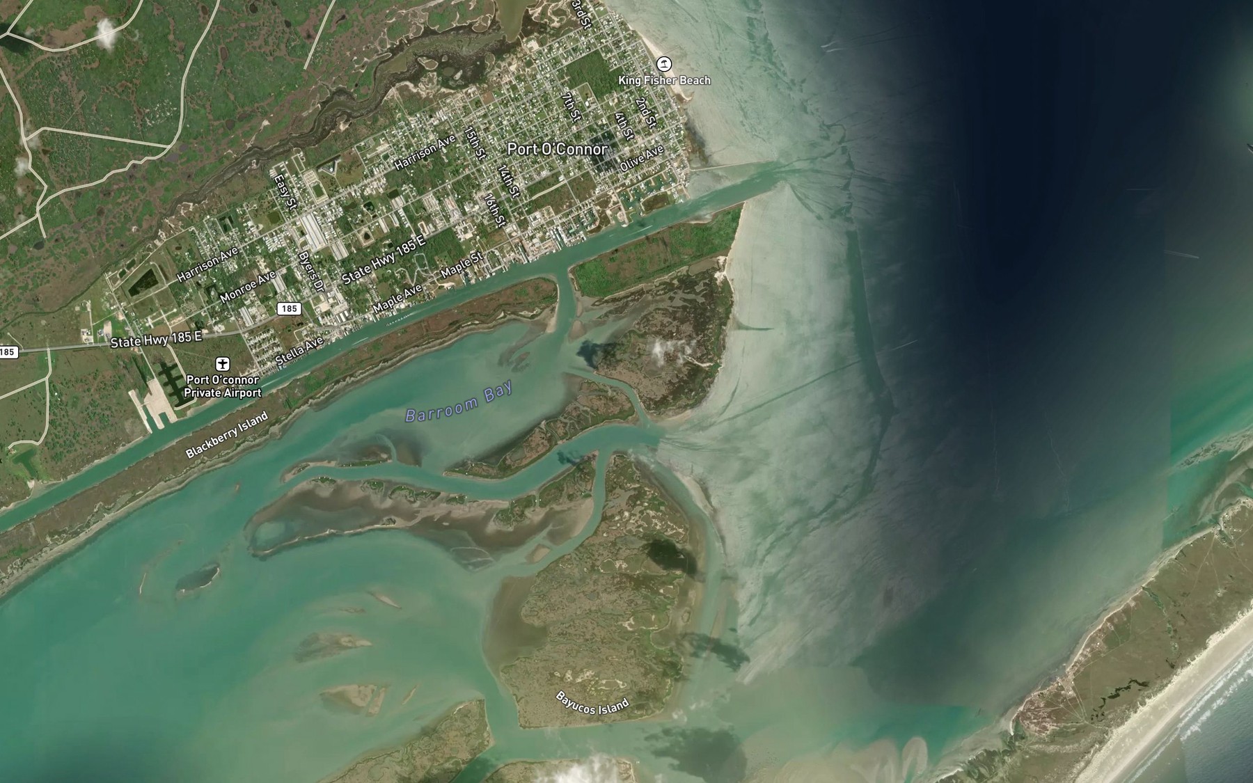 Satellite map of the Little Marys Cut