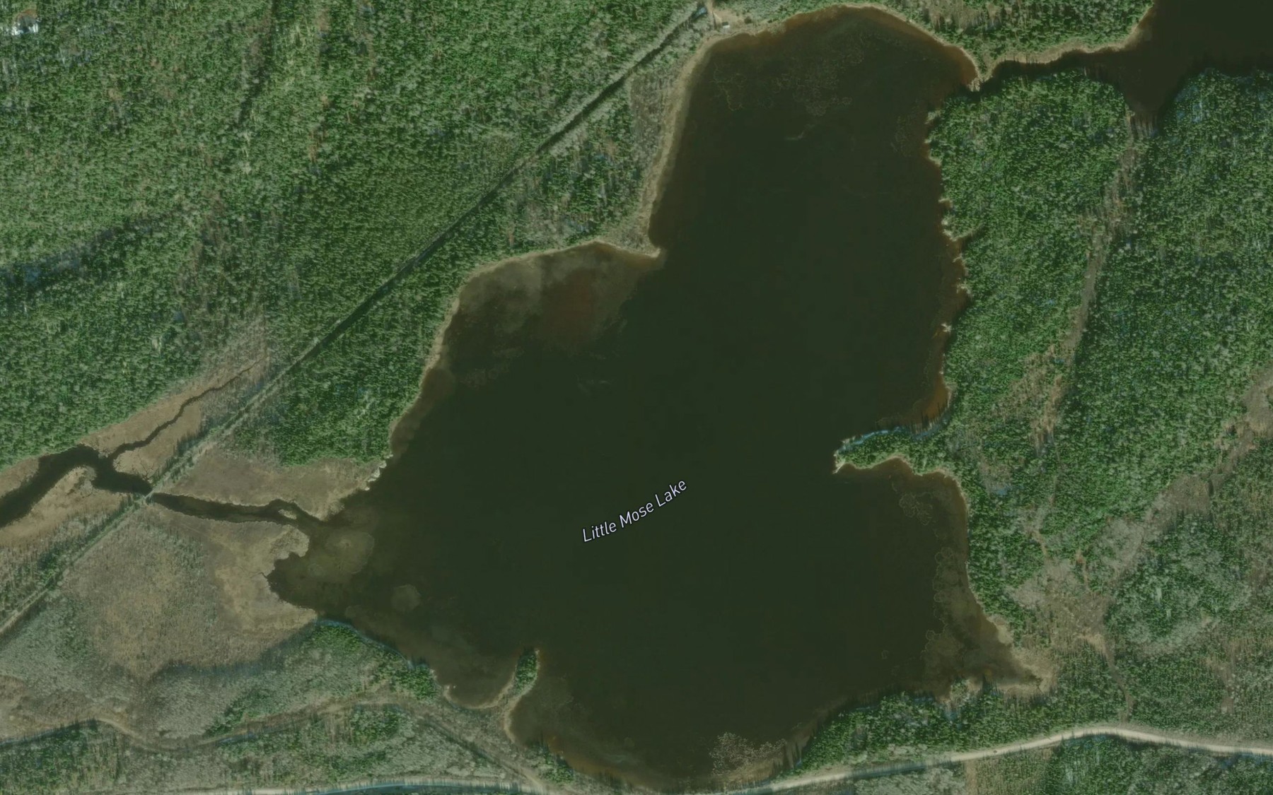 Satellite map of the Little Mose Lake