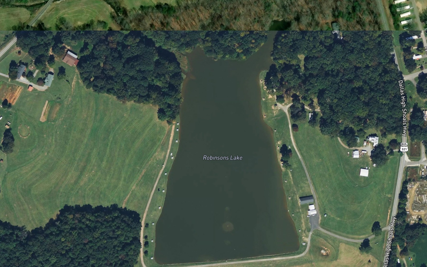 Satellite map of the Robinsons Lake