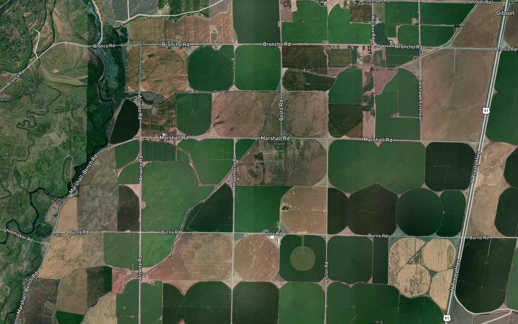 Satellite map of the Calico Lateral