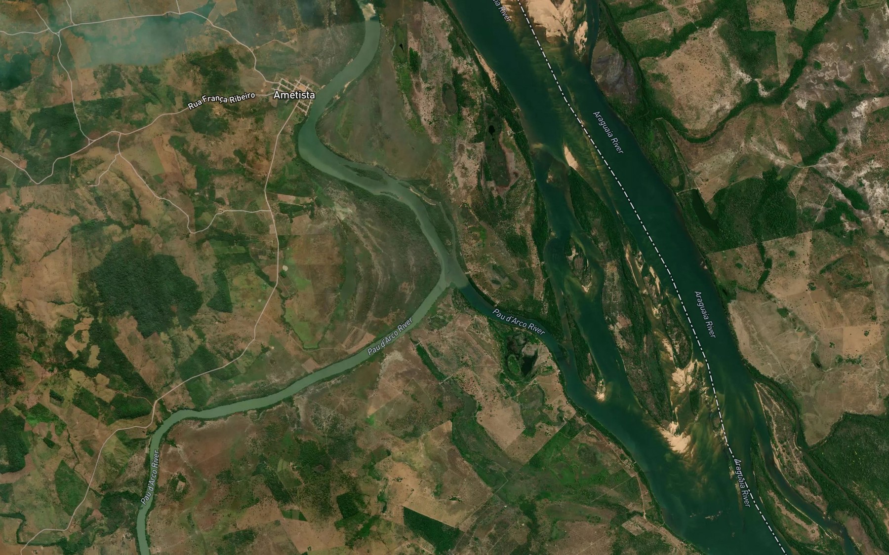 Satellite map of the Rio Pau-d'Arco