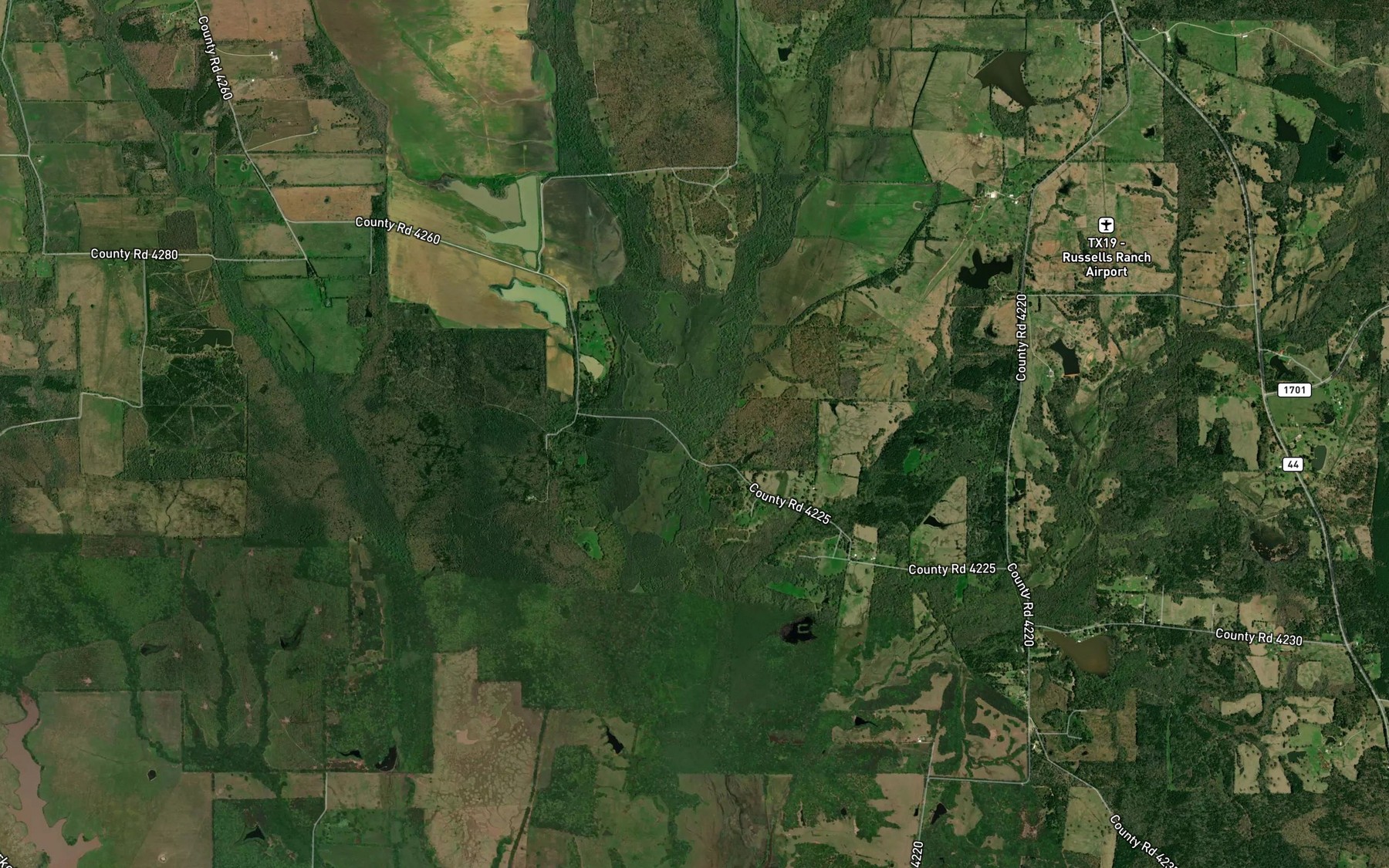 Satellite map of the Jake Creek