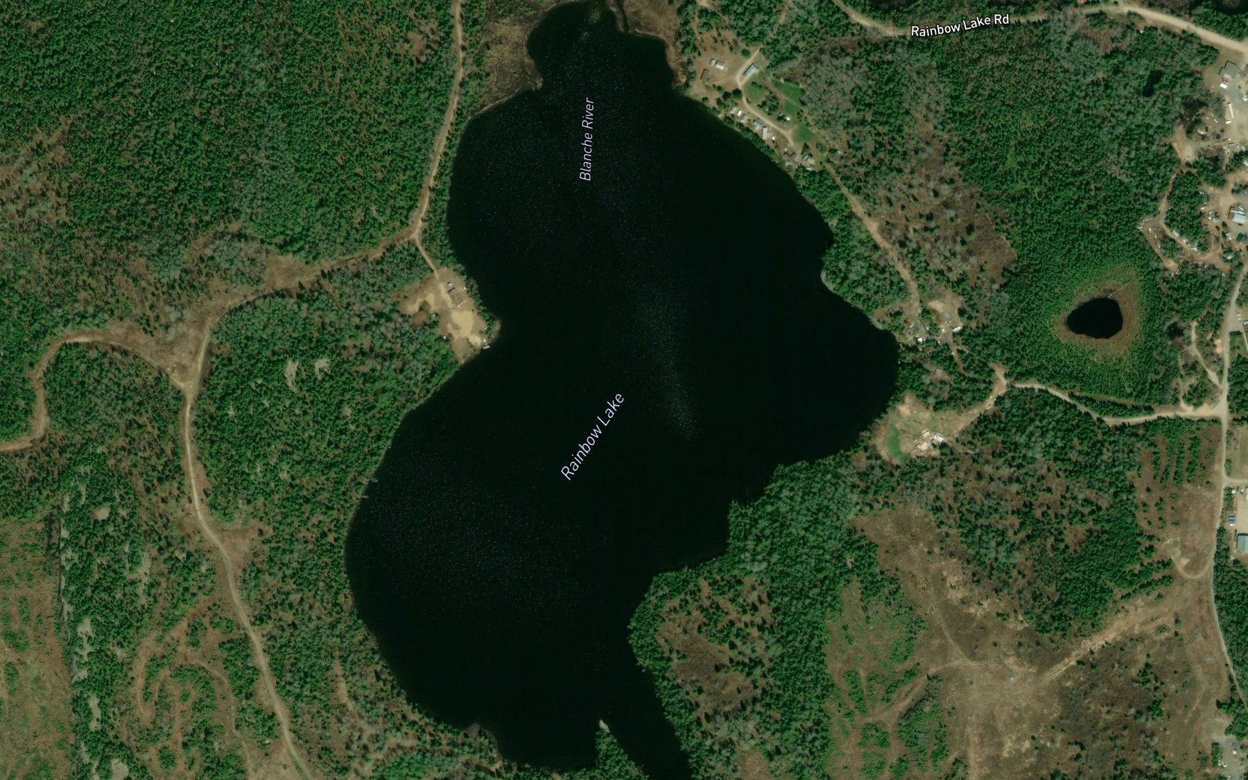 Satellite map of the Sucker Lake
