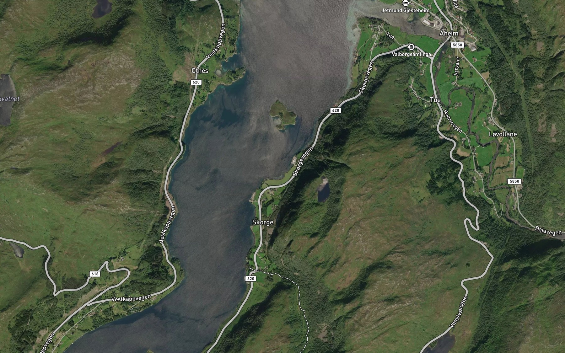 Satellite map of the Breivika