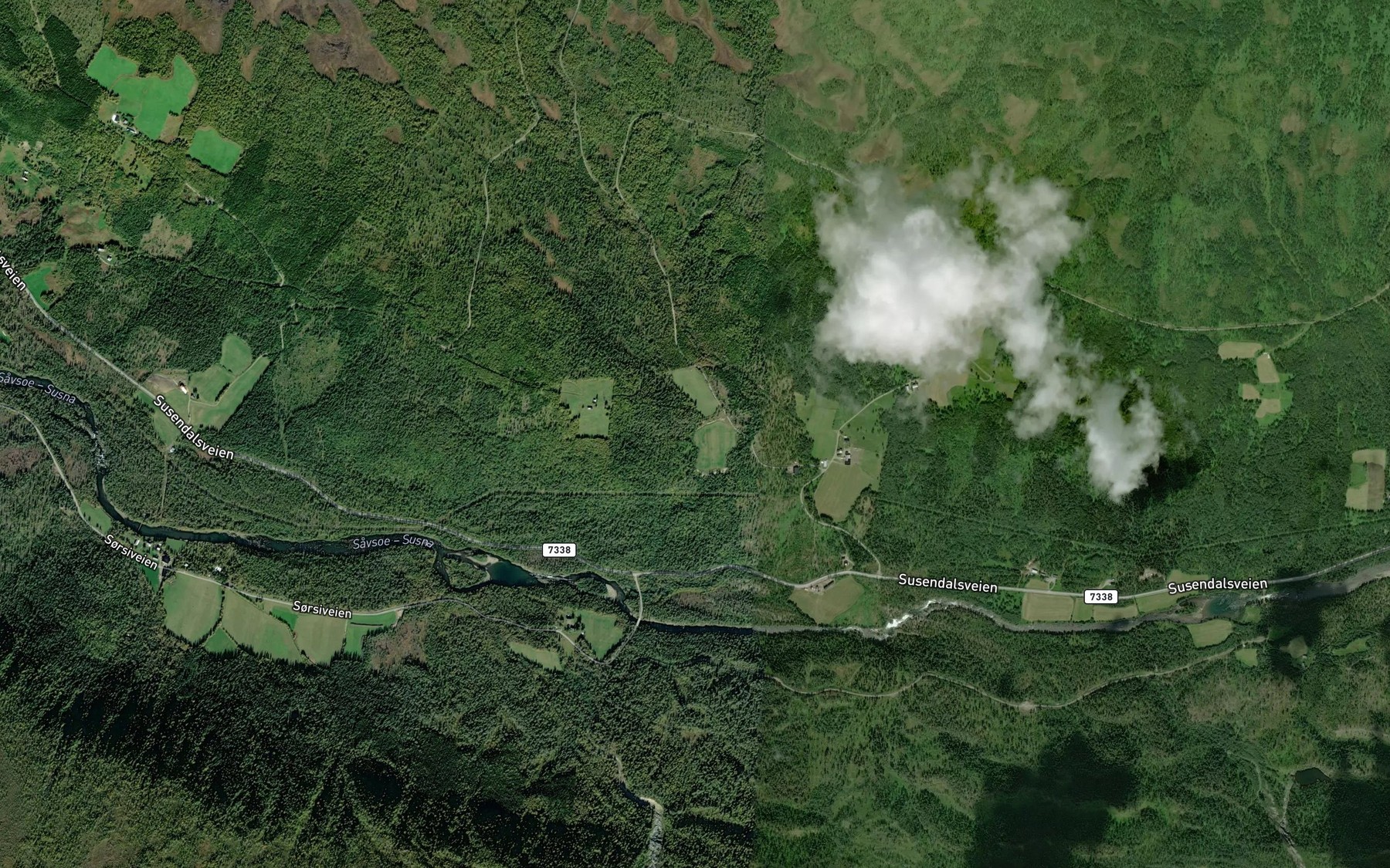 Satellite map of the Vallibekken,vestre
