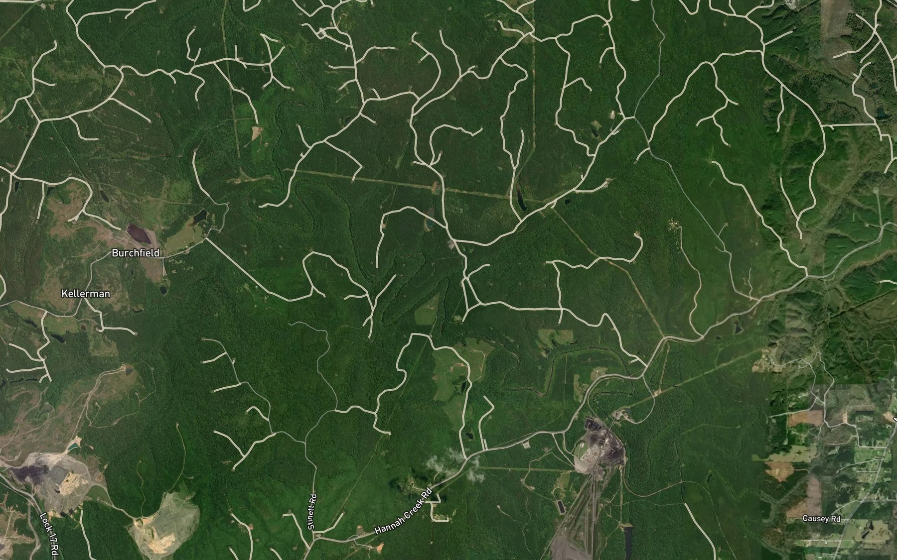 Satellite map of the Clark Branch