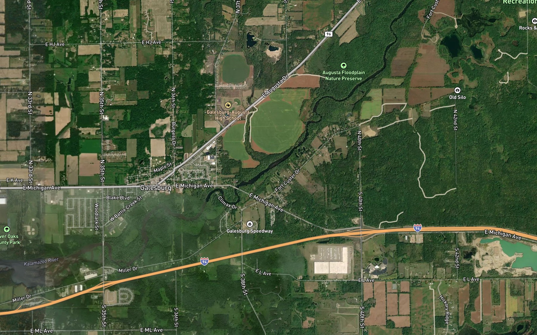 Satellite map of the Gull Creek