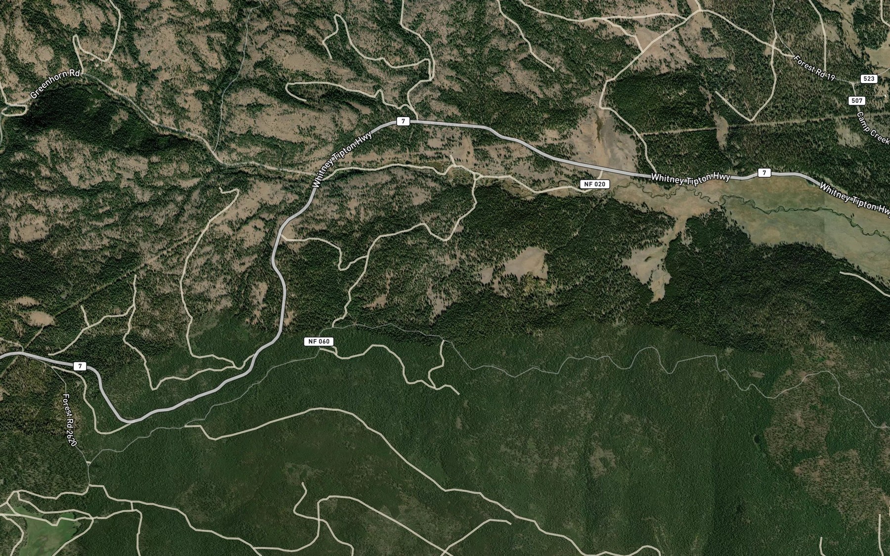 Satellite map of the Old Cabin Spring