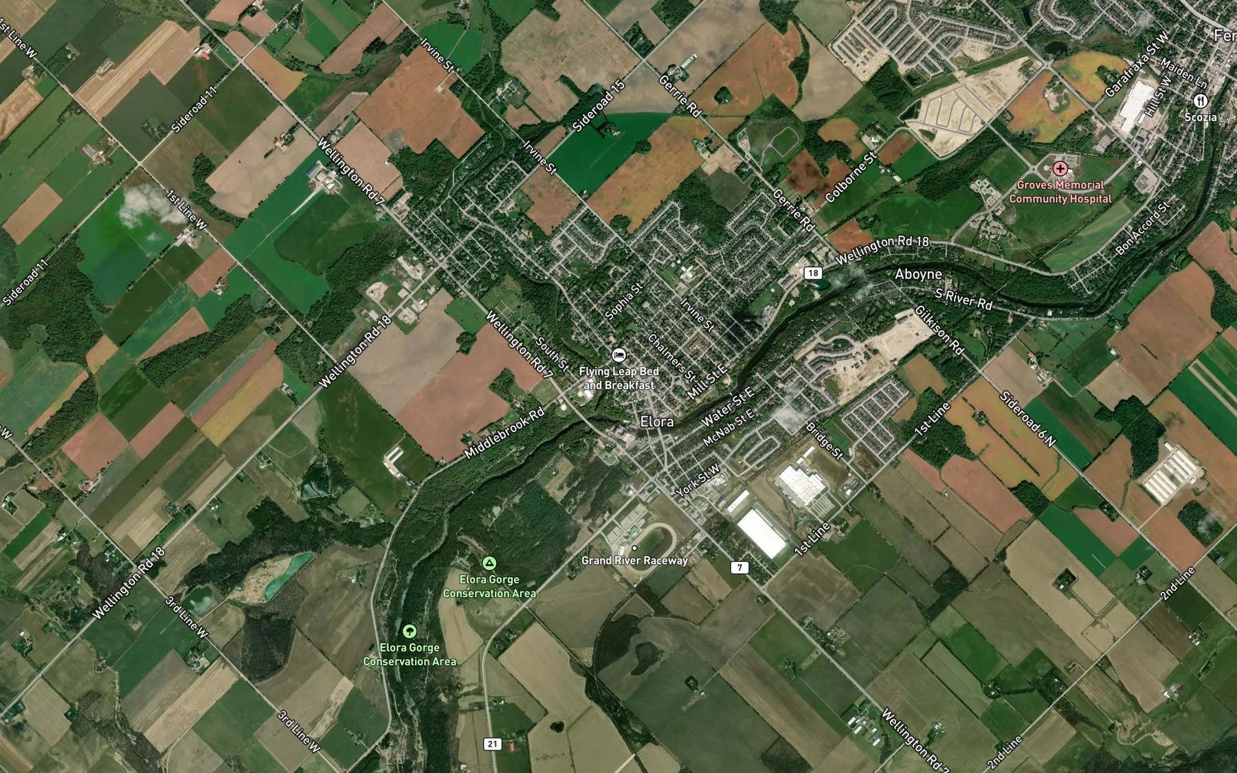 Satellite map of the Irvine Creek