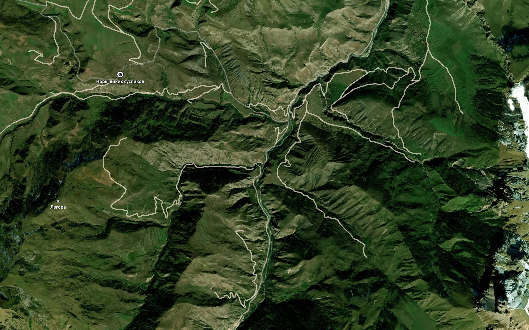Satellite map of the Dzhungusu