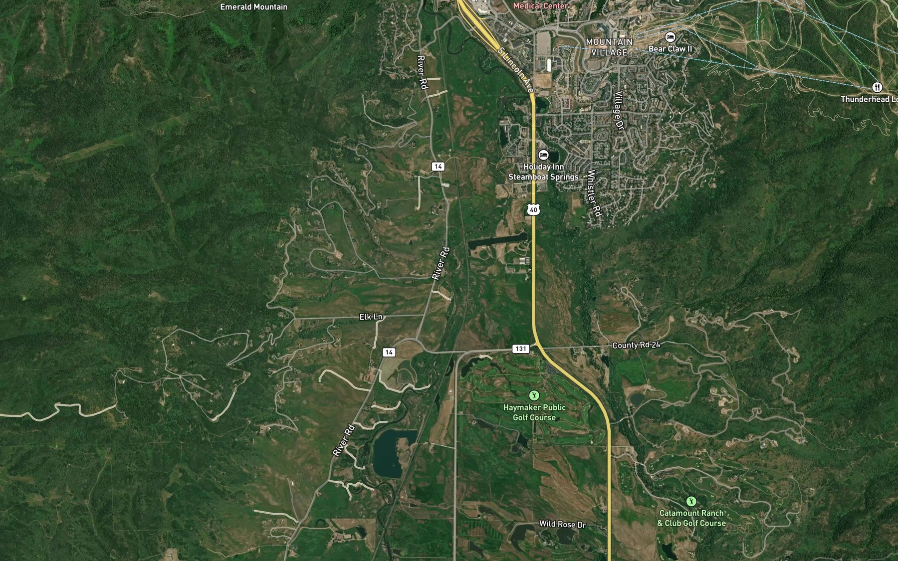 Satellite map of the Agate Creek