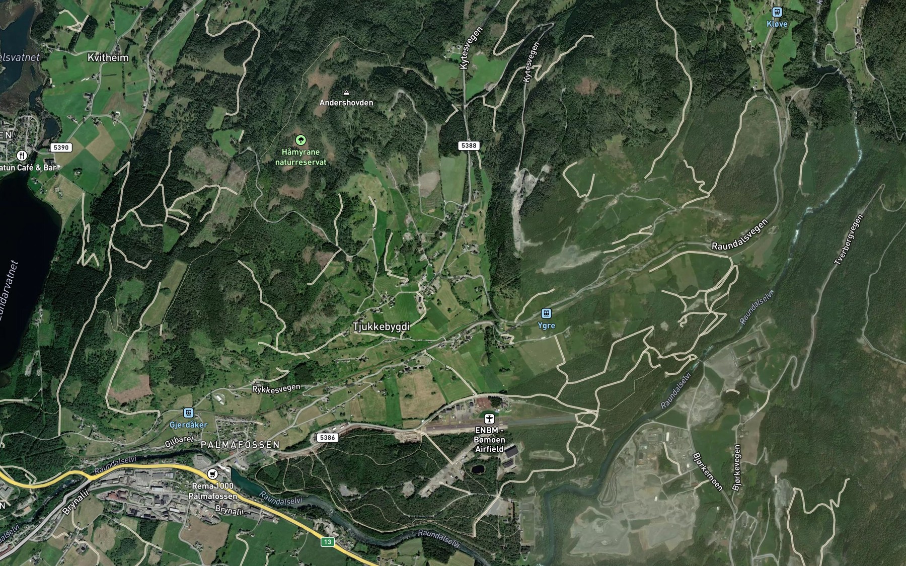Satellite map of the Hoydalsgrovi