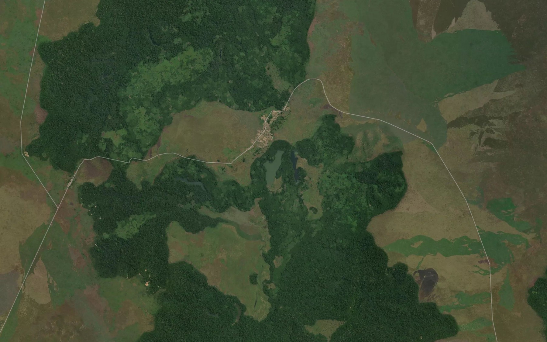 Satellite map of the Lacs Verts