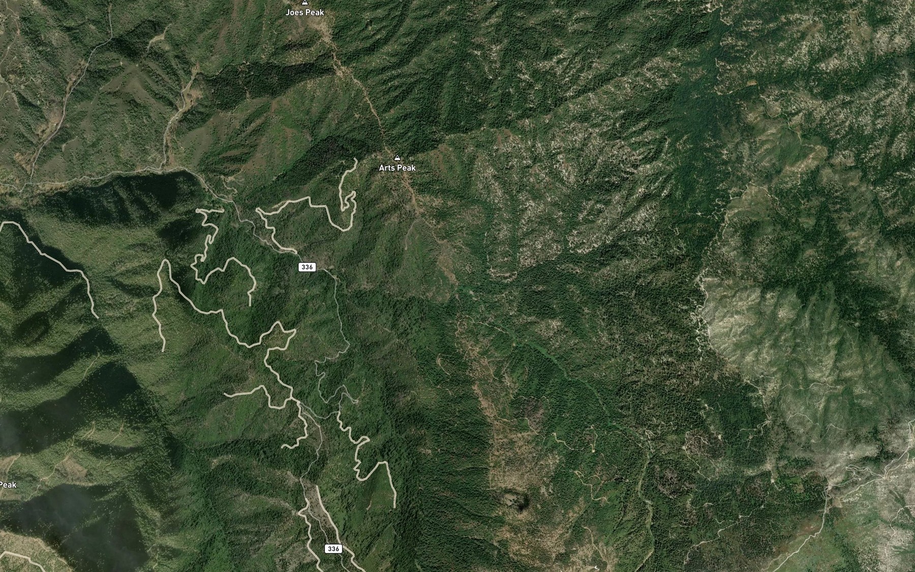 Satellite map of the Corral Creek