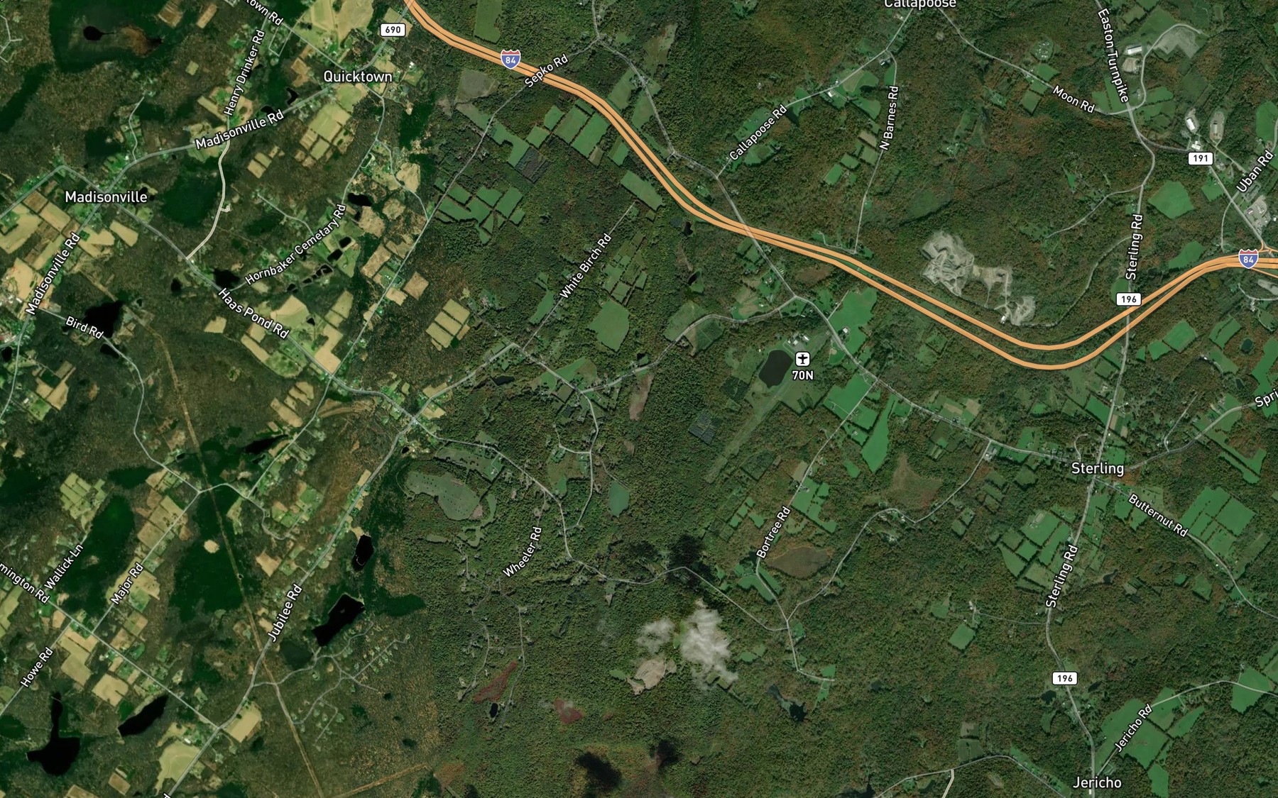 Satellite map of the Webster Creek