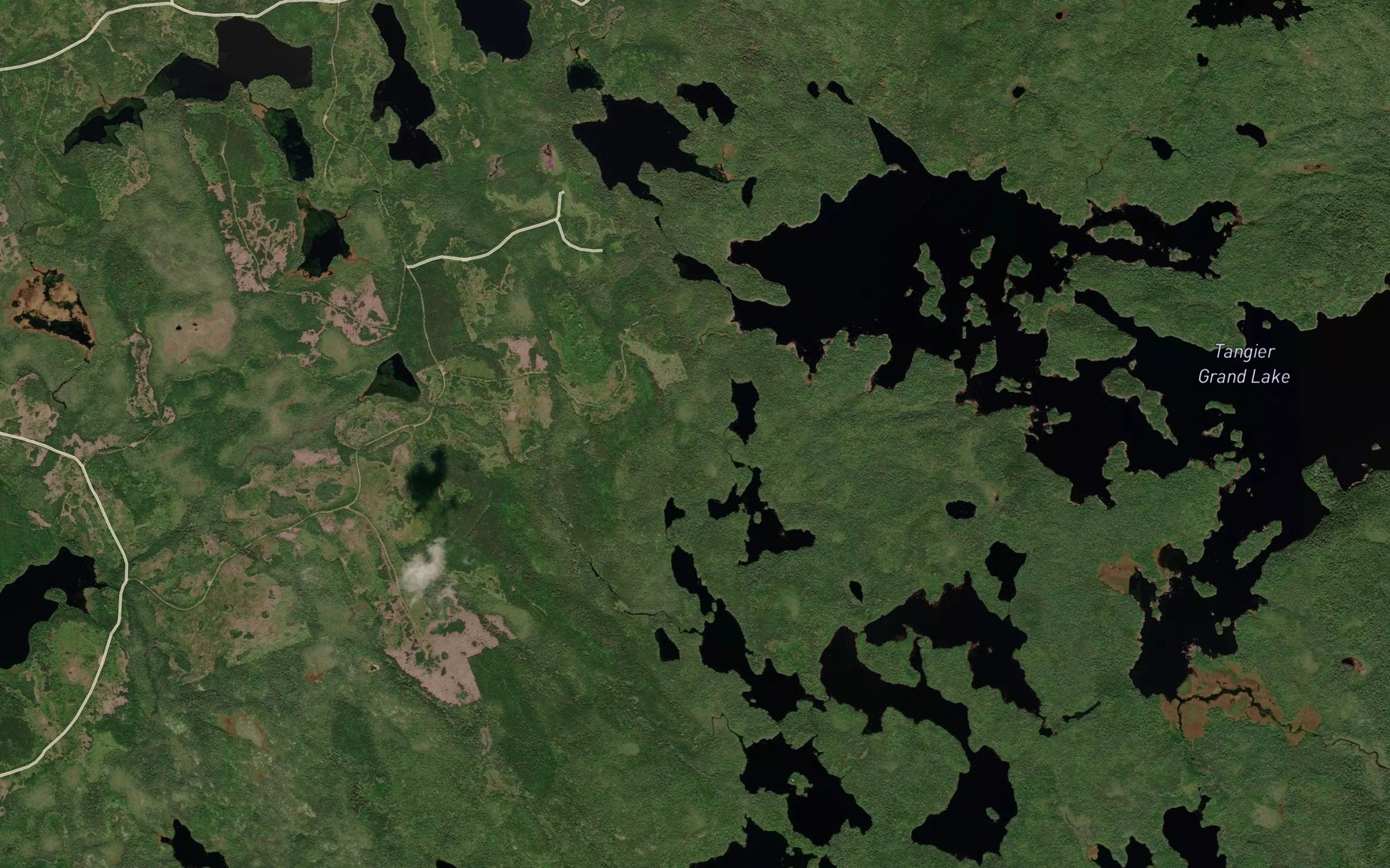 Satellite map of the Devils Lakes