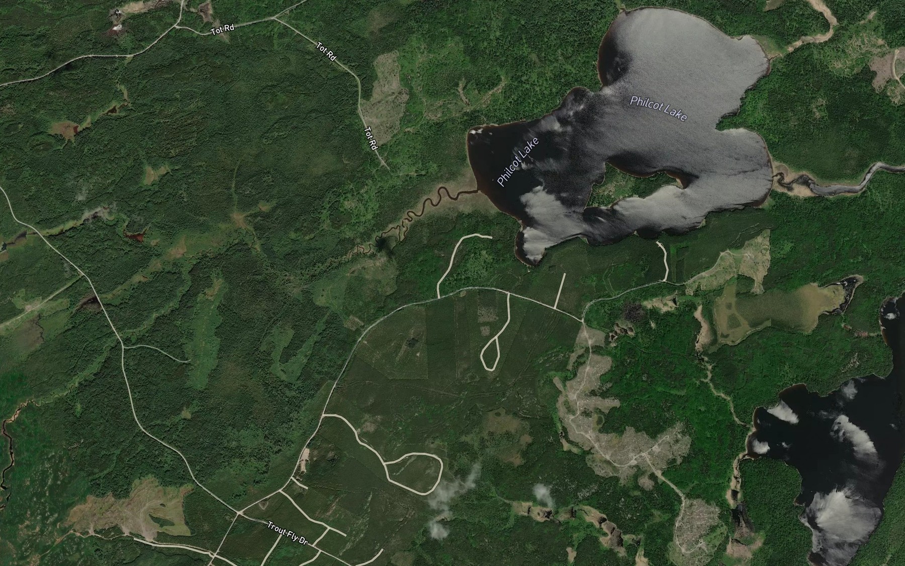 Satellite map of the Beartrack Creek