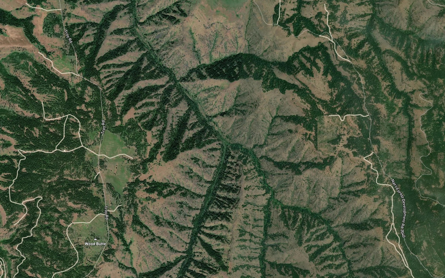 Satellite map of the Tope Creek