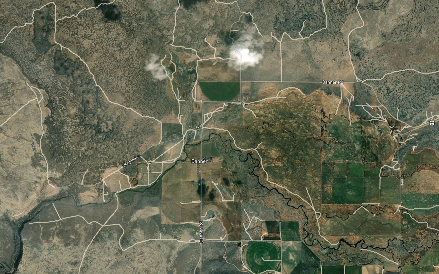 Satellite map of the Goose Ranch Slough