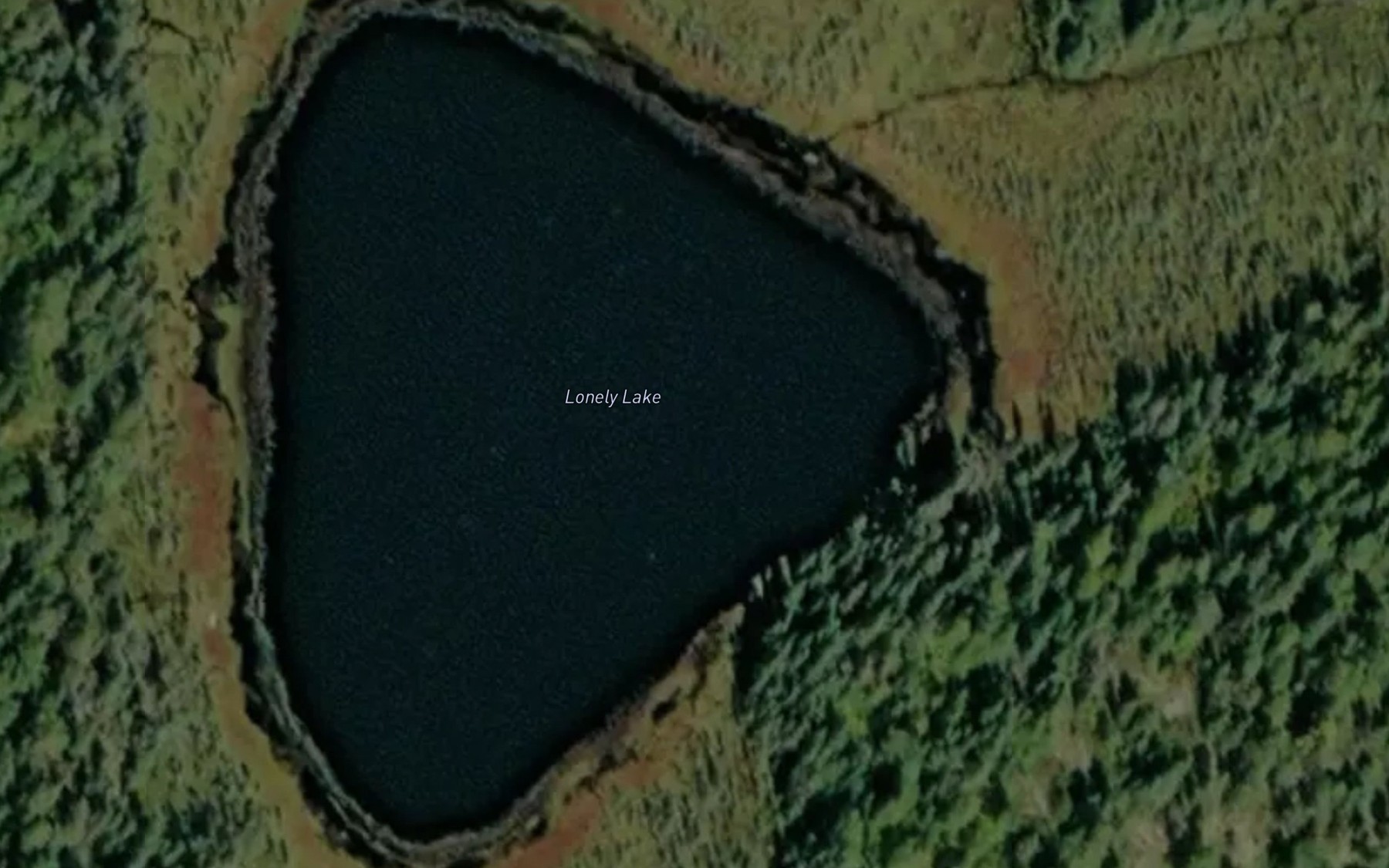 Satellite map of the Lonely Lake