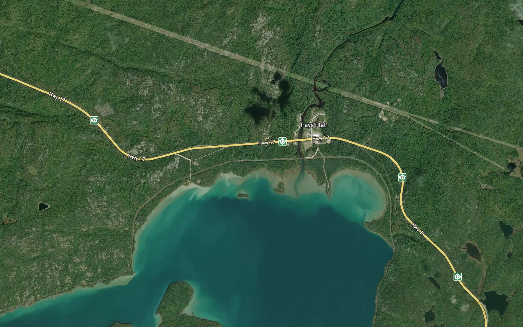 Satellite map of the Wesley Creek