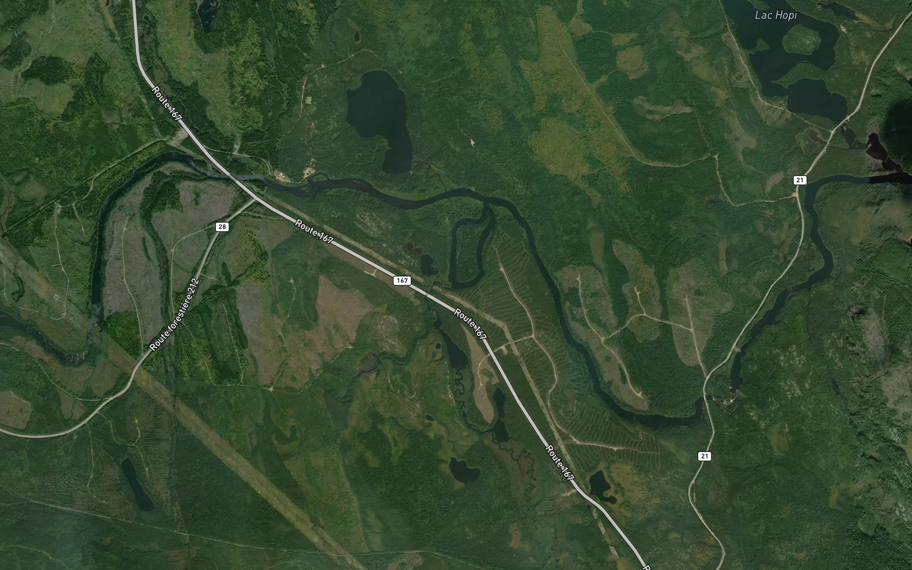 Satellite map of the Riviere a la Peche