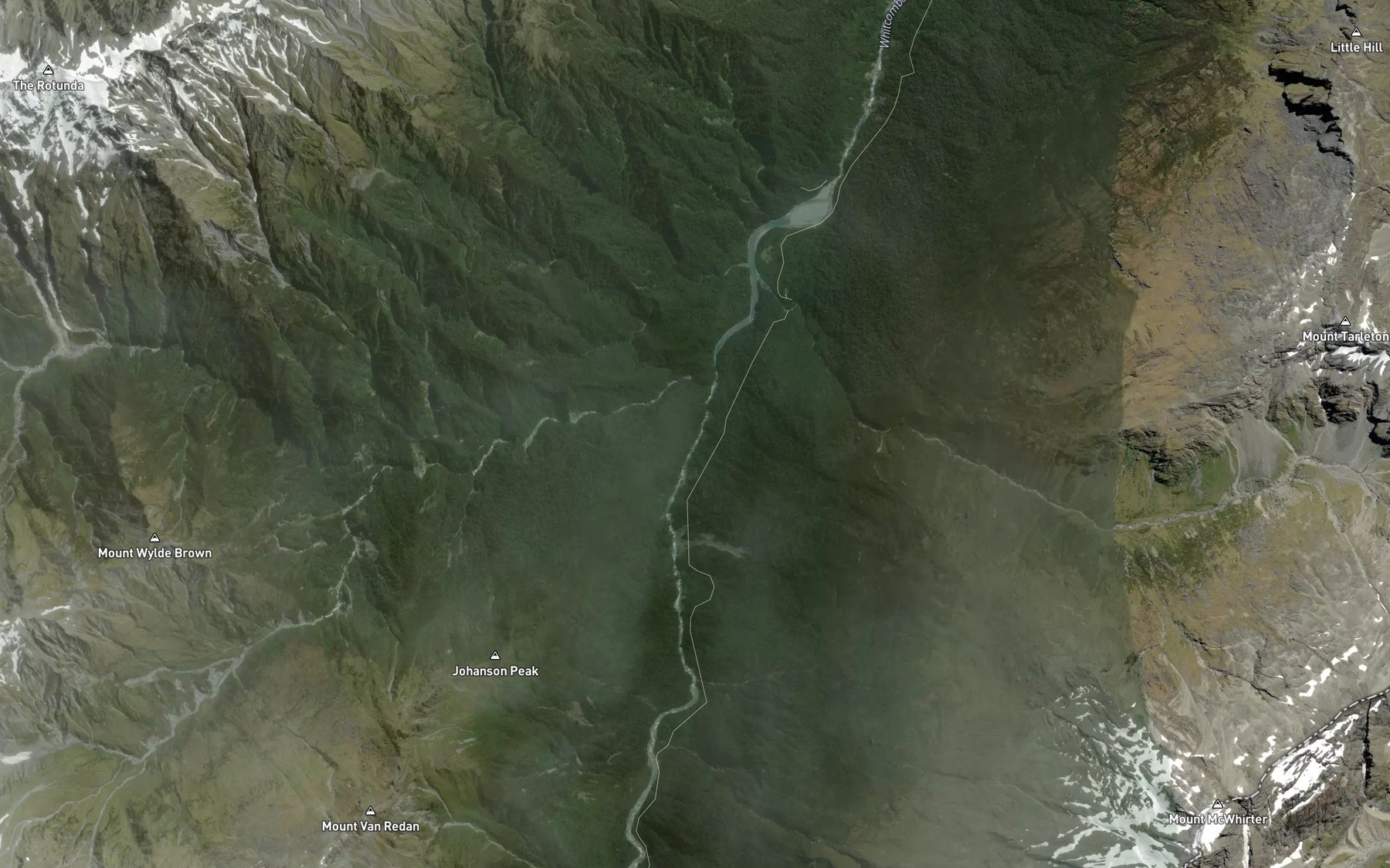 Satellite map of the White Creek