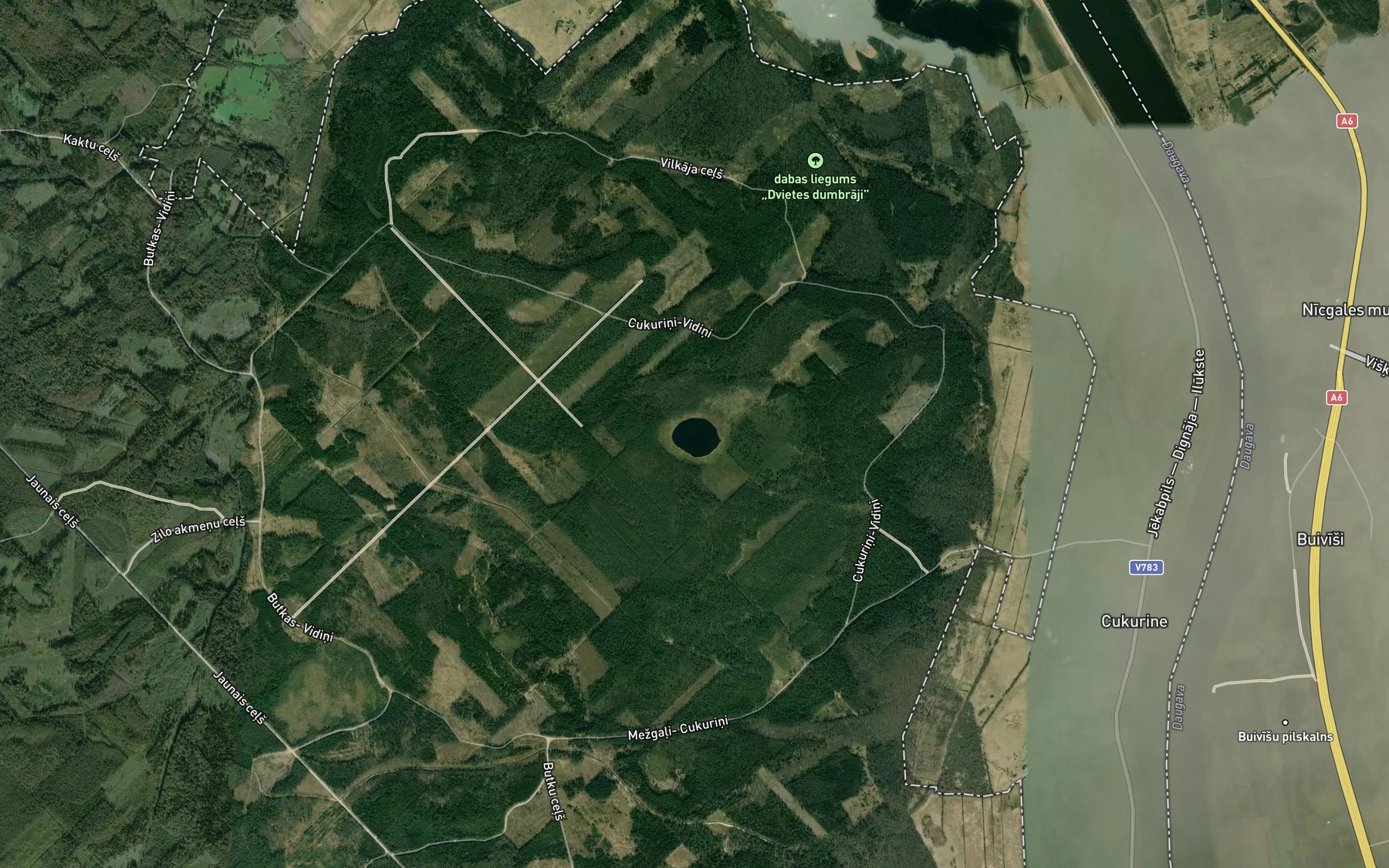 Satellite map of the Gailu Ezers