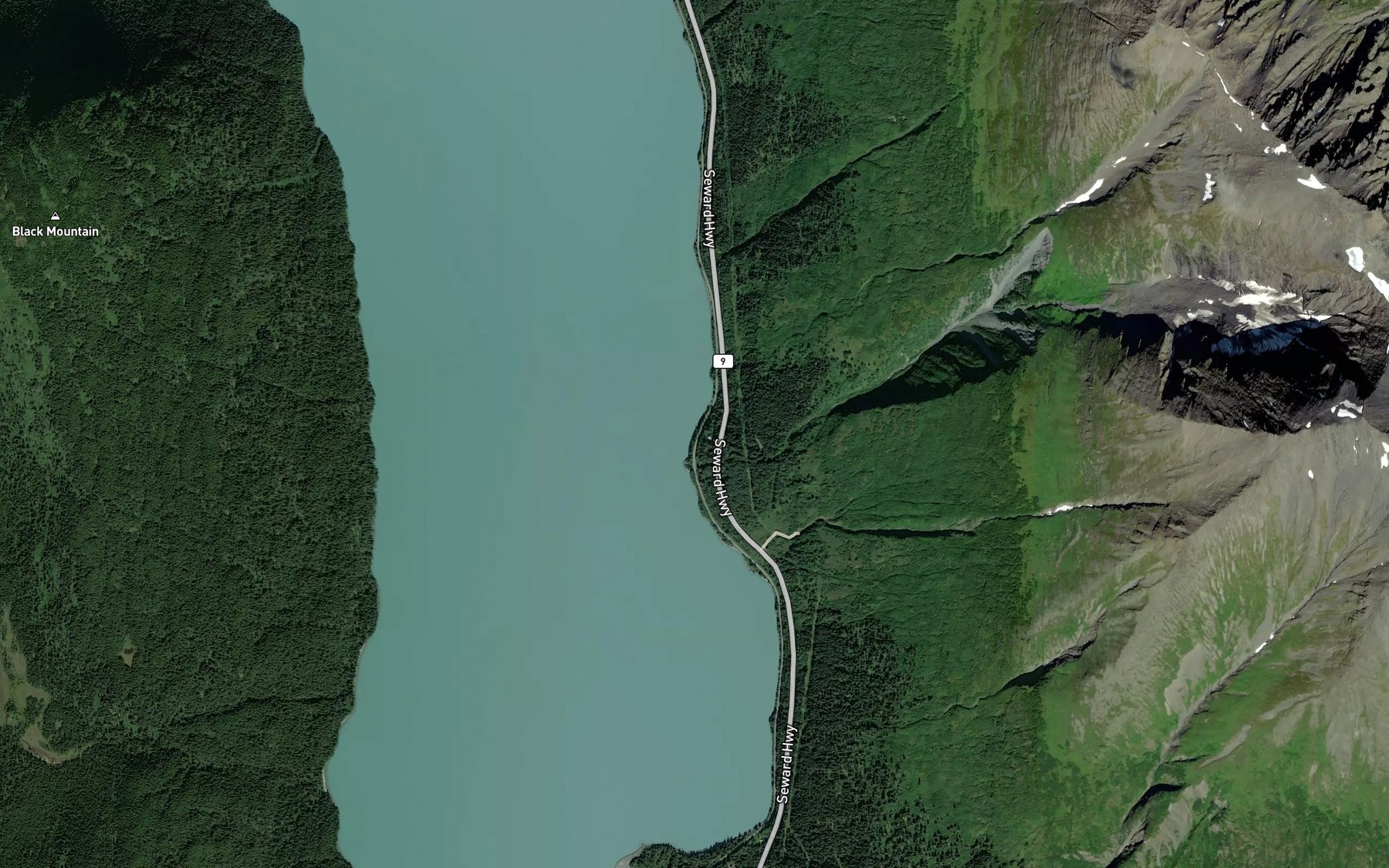 Satellite map of the Rocky Creek