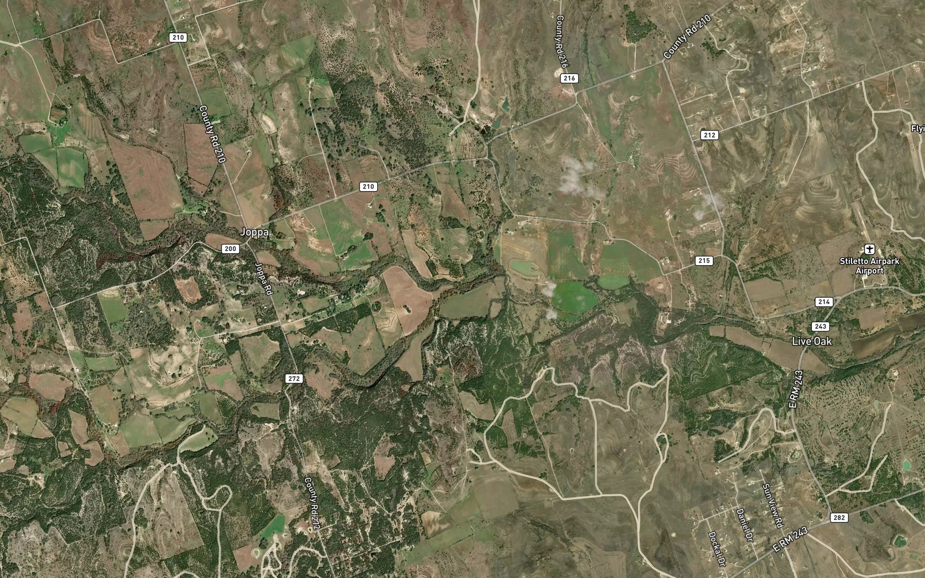Satellite map of the Russell Fork San Gabriel River