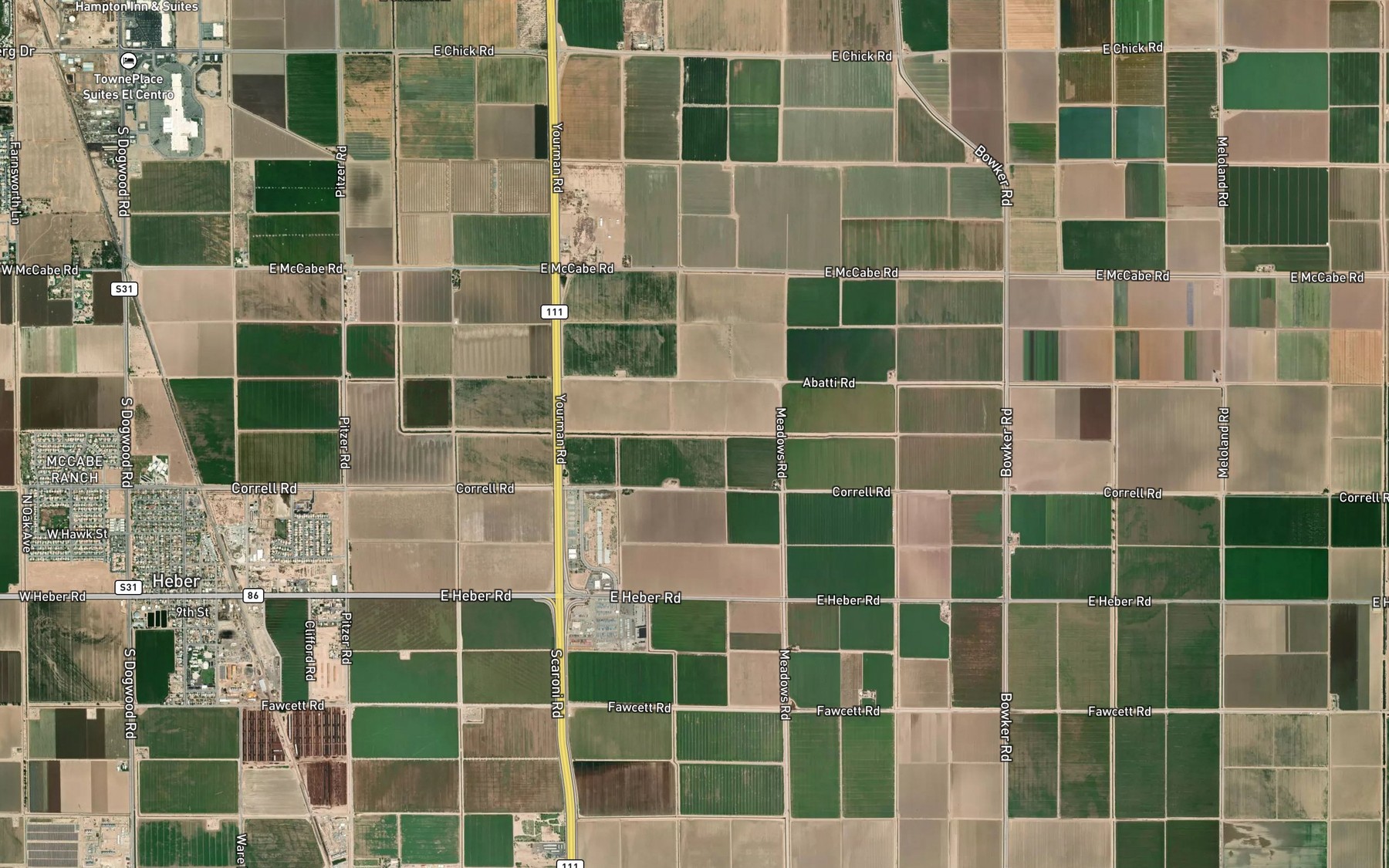 Satellite map of the Central Drain Three