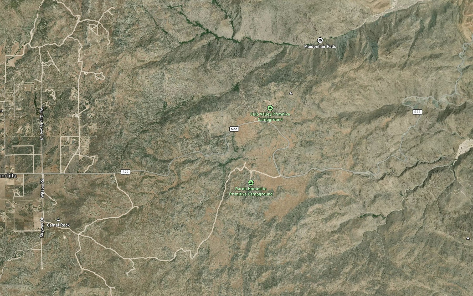 Satellite map of the Rusty Spring