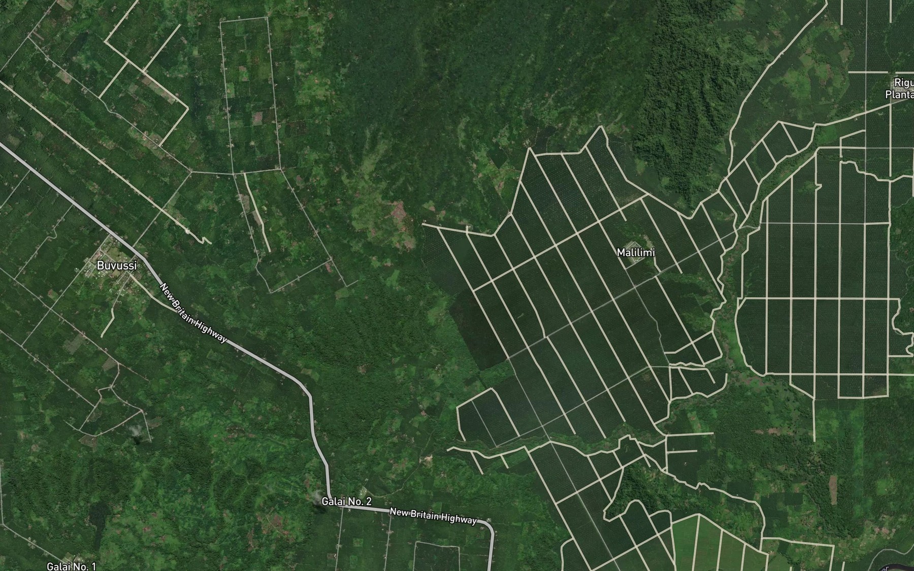Satellite map of the Waga Creek