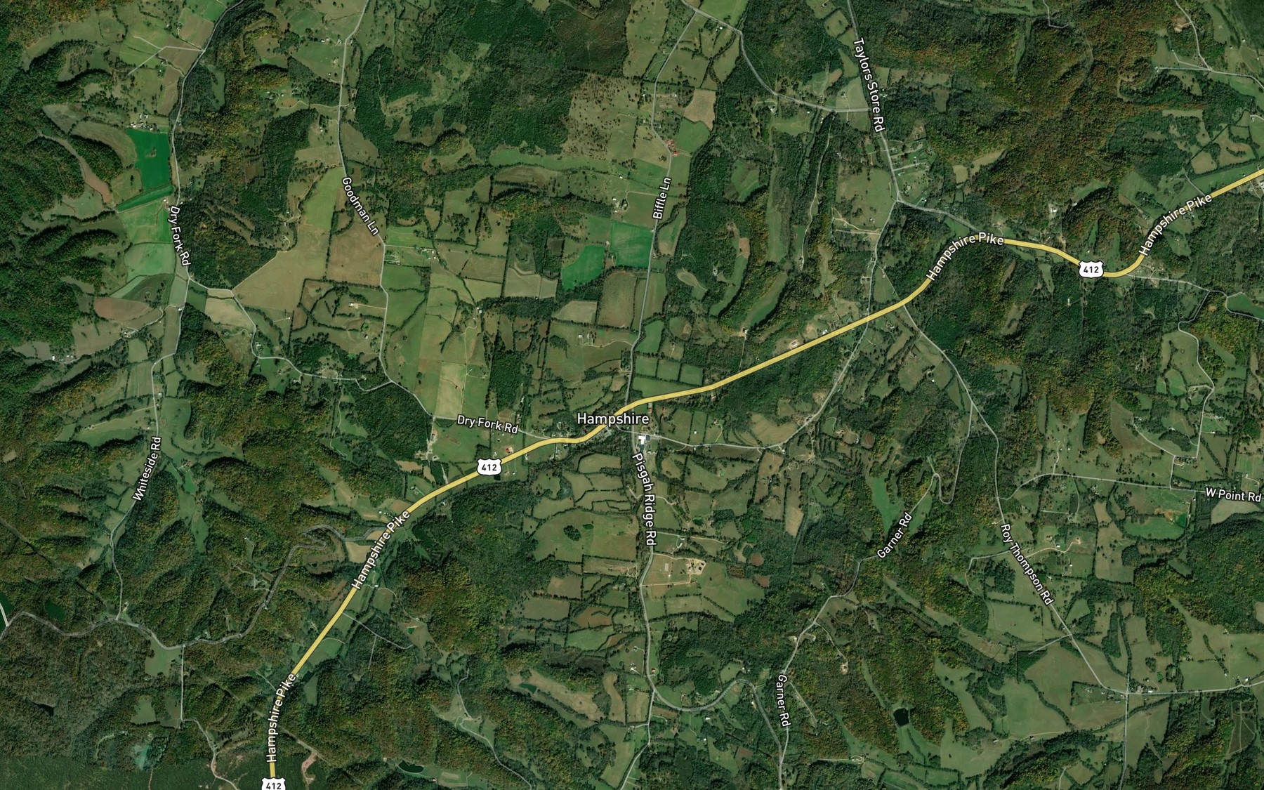 Satellite map of the McClanahan Branch