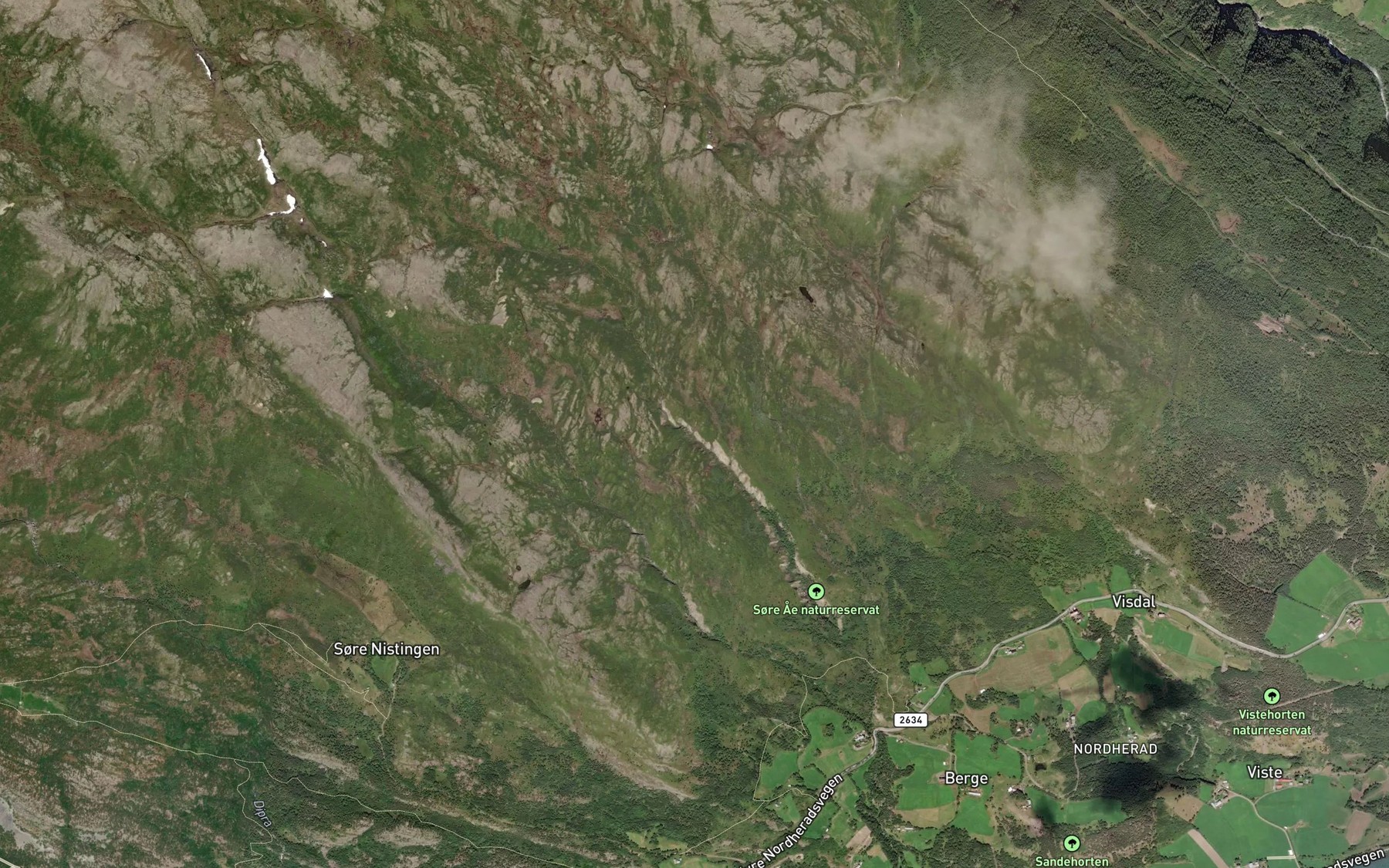 Satellite map of the Svarthamarbekken