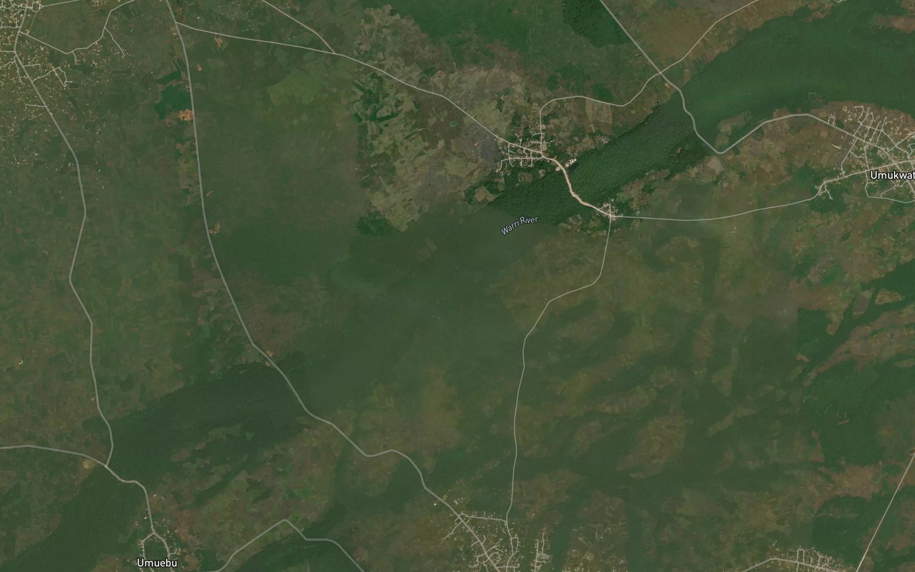 Satellite map of the Okumesi River