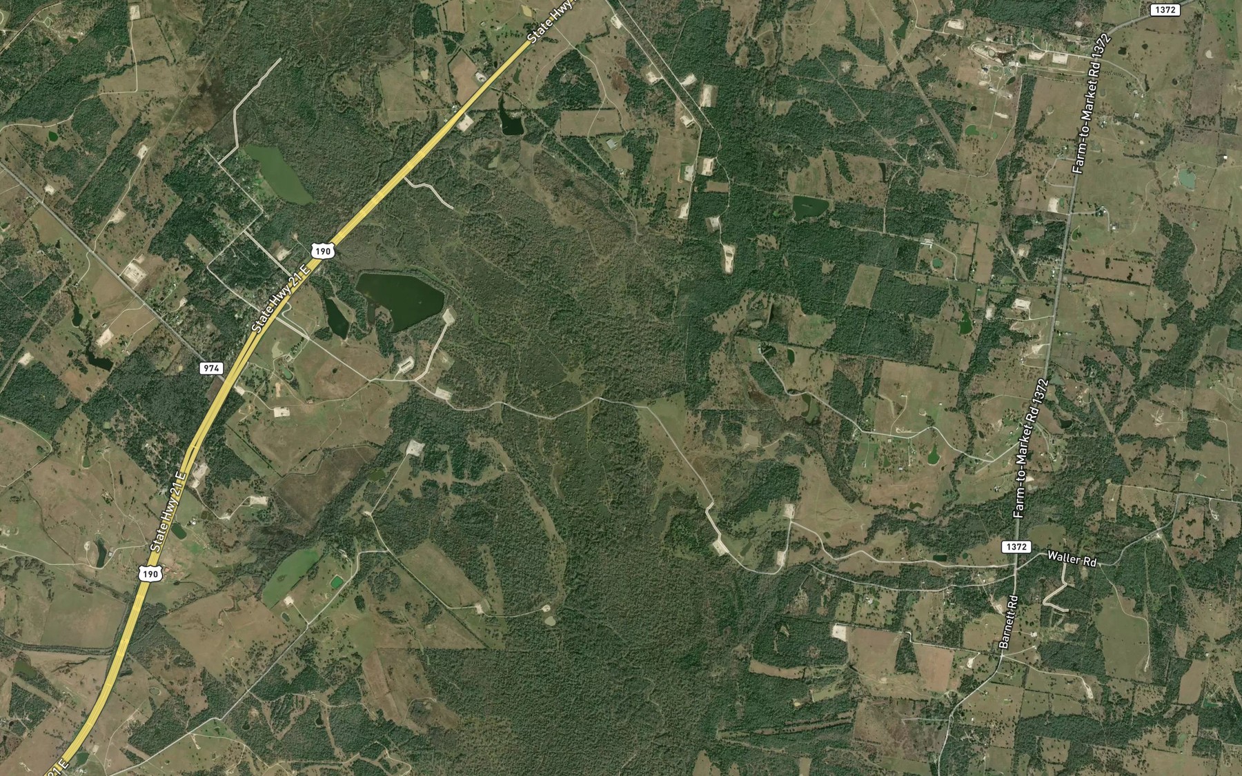 Satellite map of the Shepherd Creek