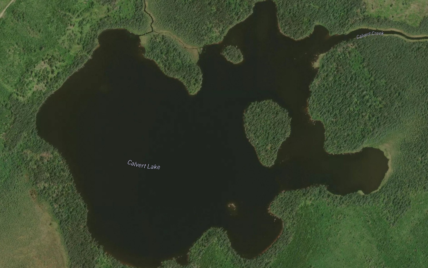 Satellite map of the Calvert Lake