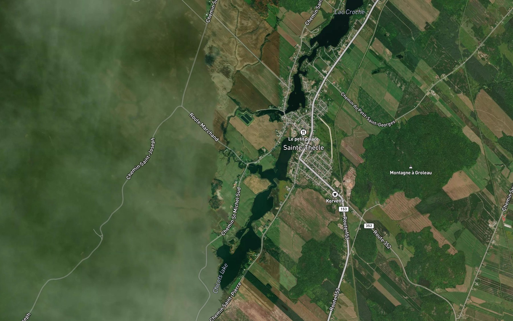 Satellite map of the Branche Plamondon
