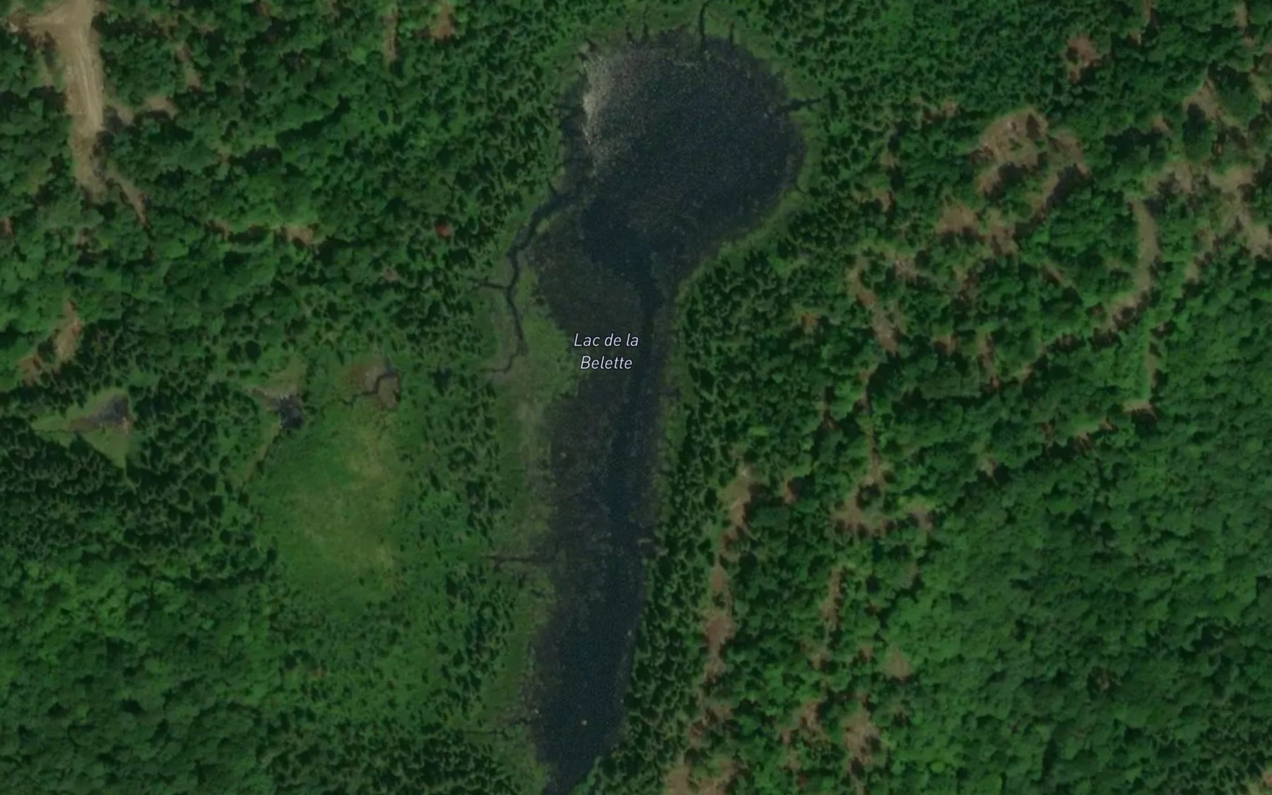 Satellite map of the Lac de la Belette