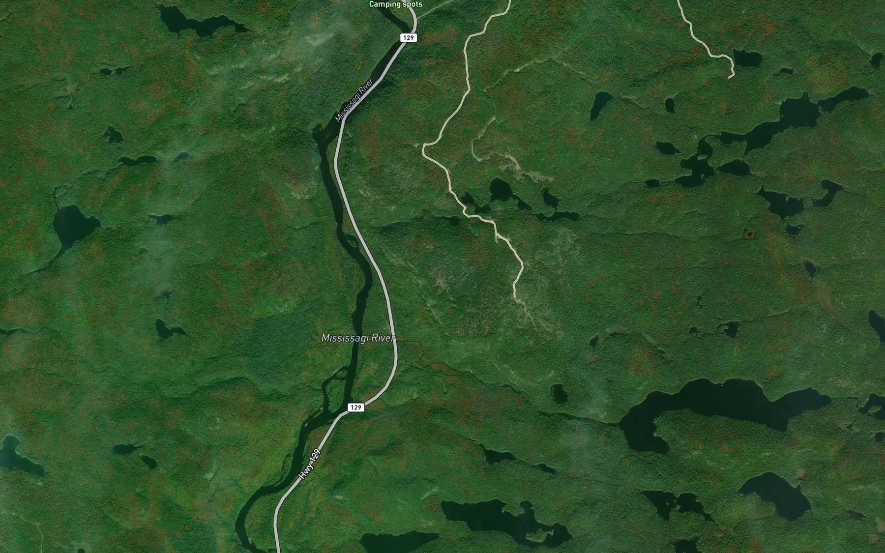 Satellite map of the Two Camp Creek