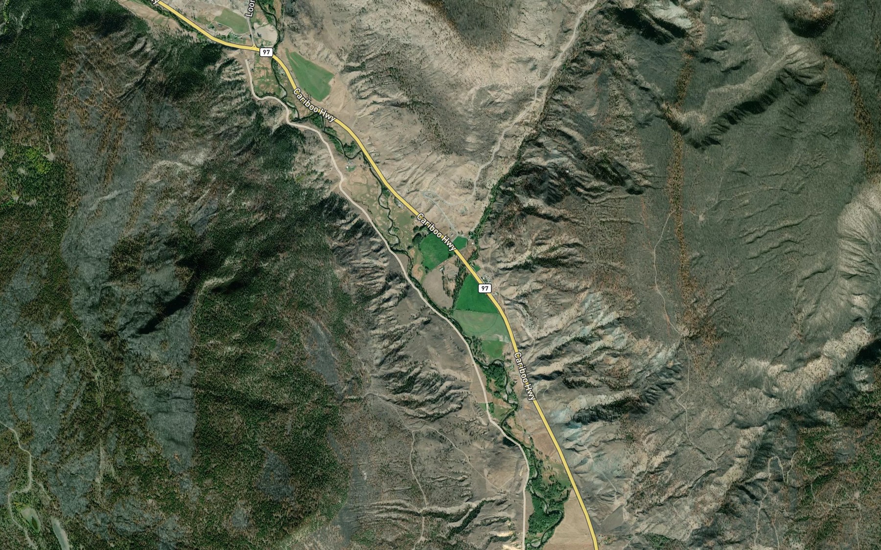 Satellite map of the Scottie Creek