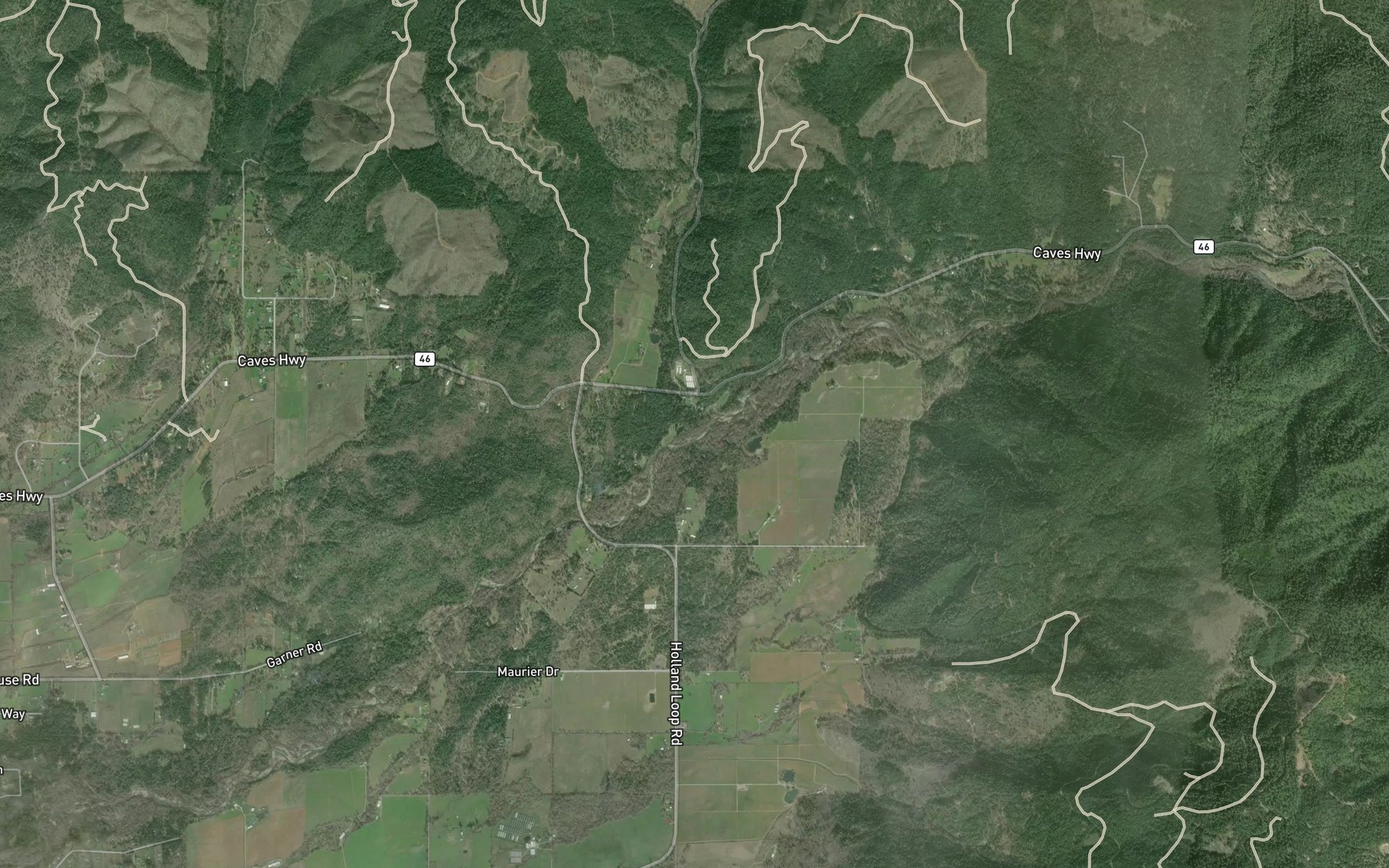 Satellite map of the Bear Creek