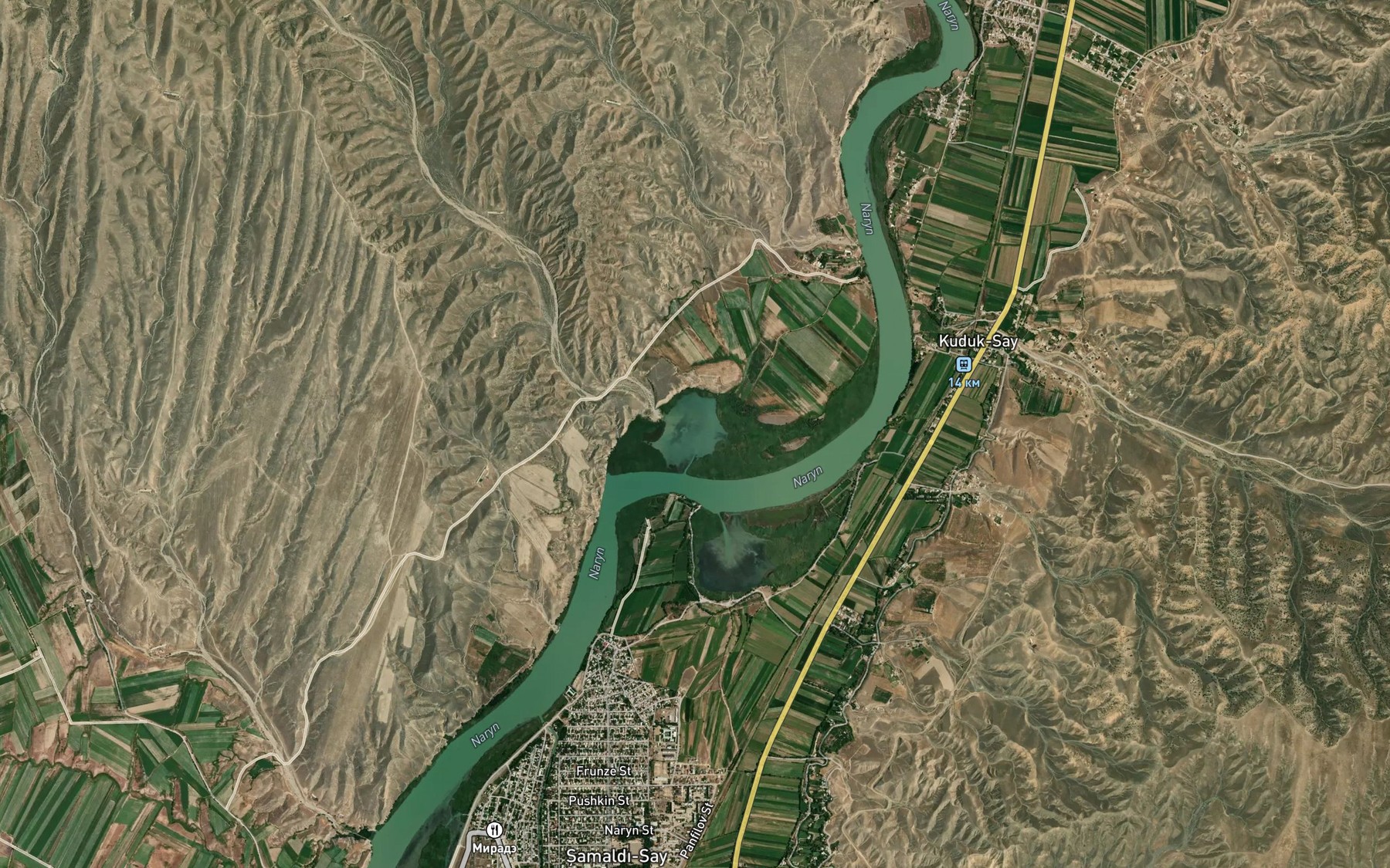 Satellite map of the Uchkurgakskoe Vodokhranilishche