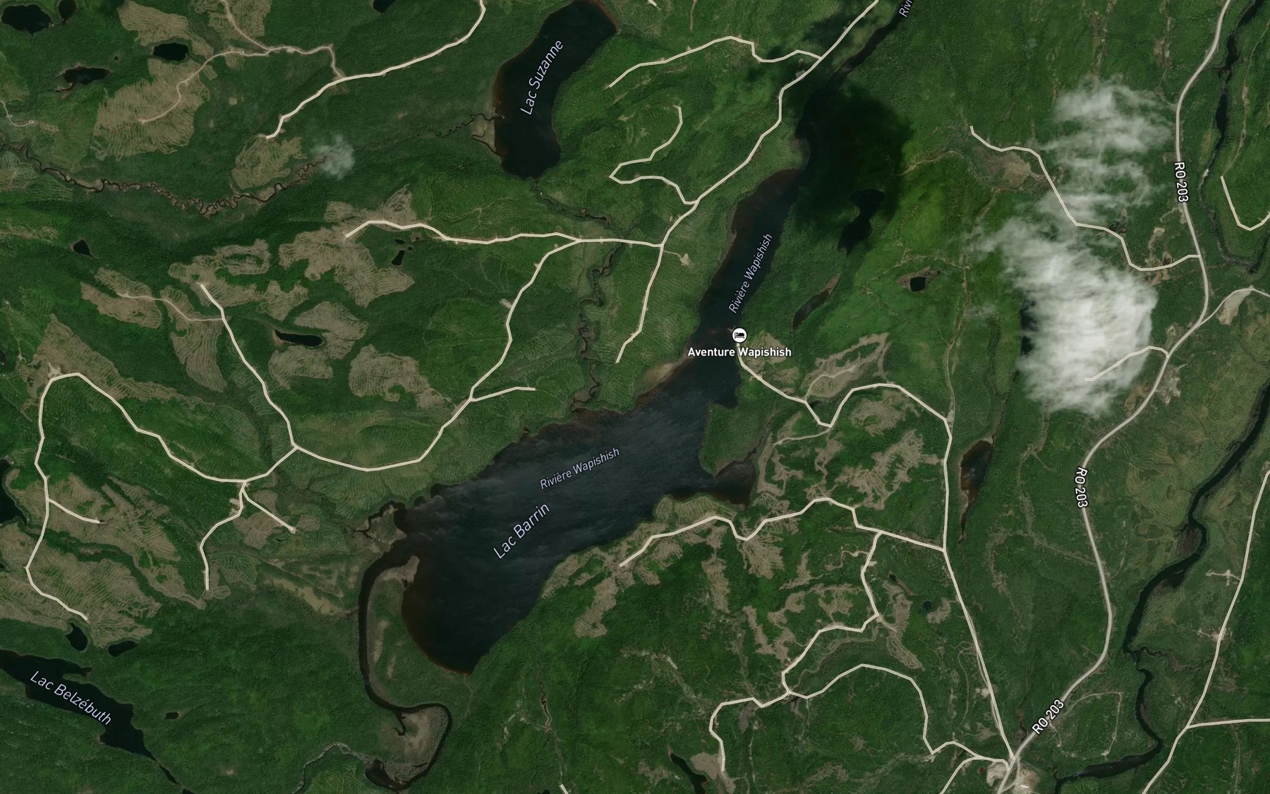 Satellite map of the Lac Barrin