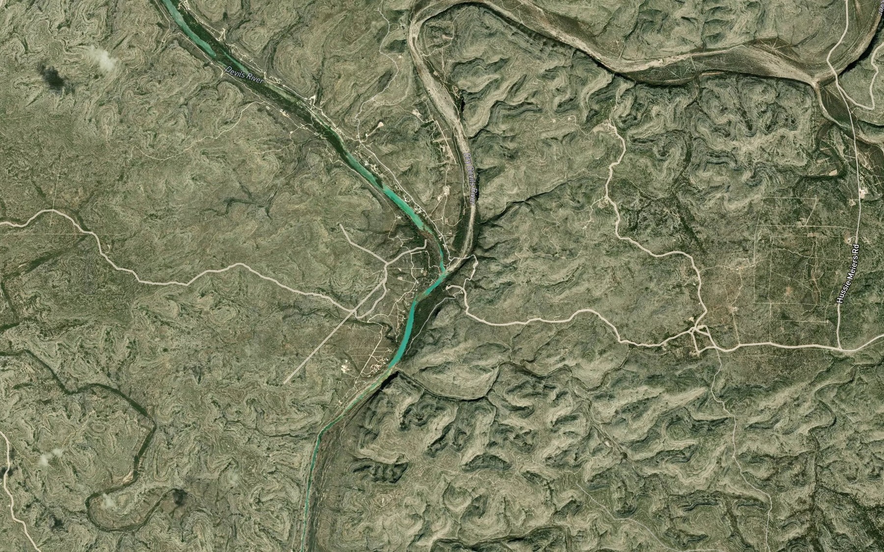 Satellite map of the Dry Devils River