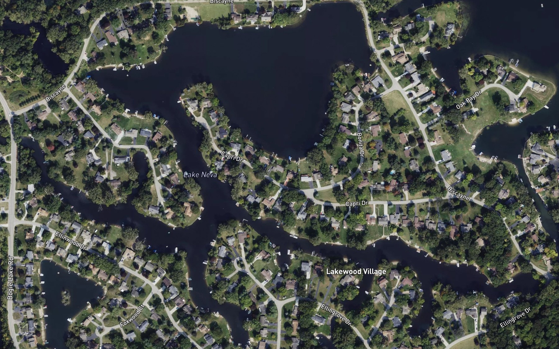 Satellite map of the Lake Neva