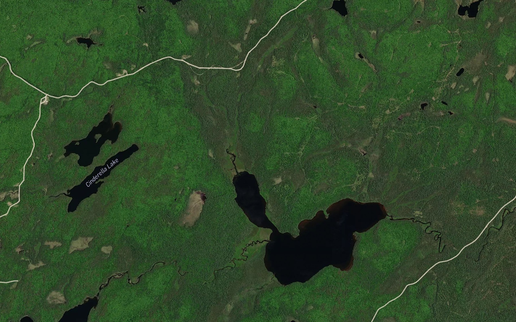 Satellite map of the Cinderella Creek