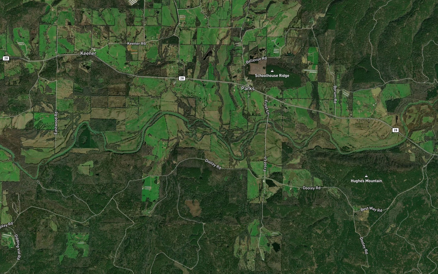 Satellite map of the Hazel Creek