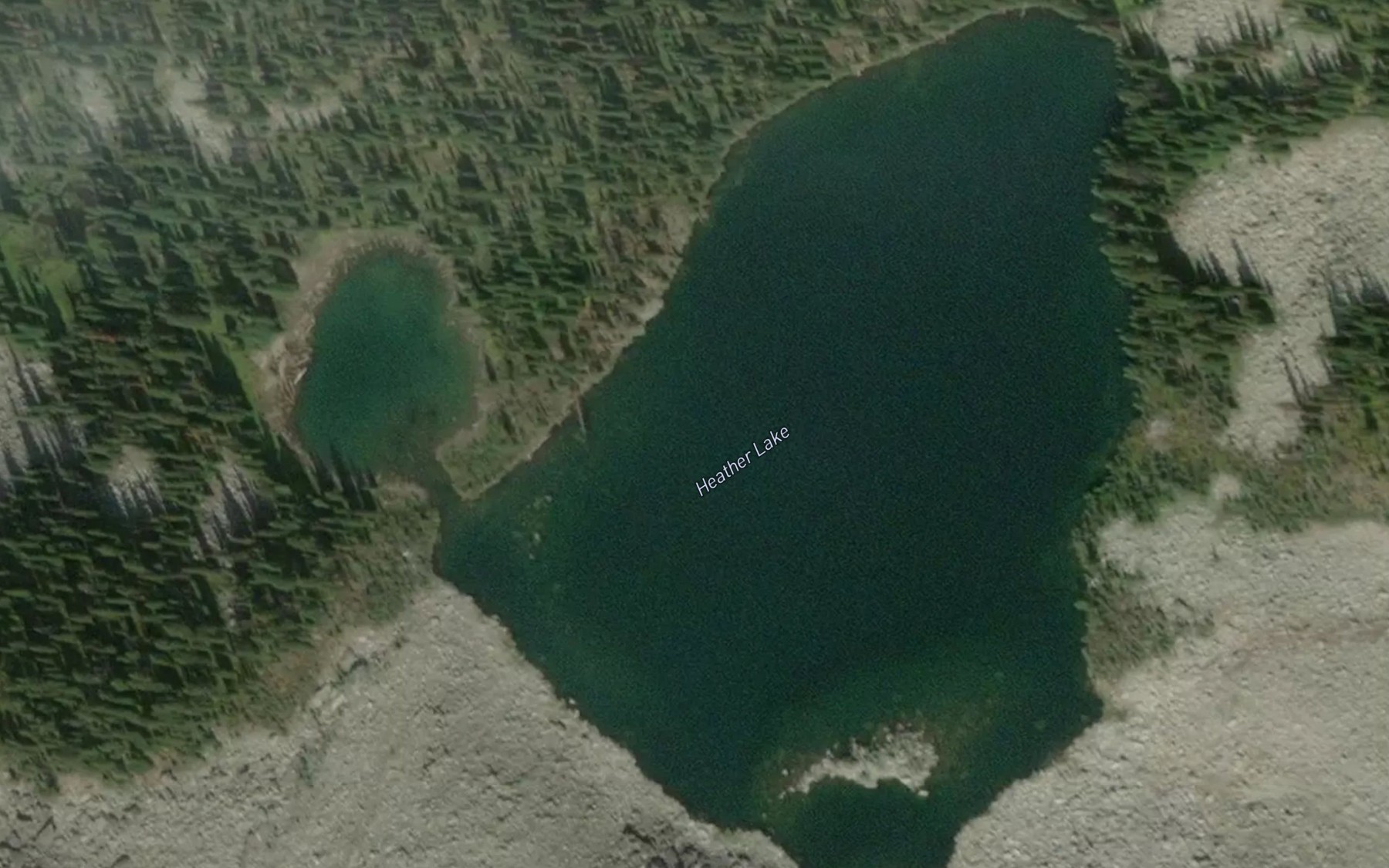 Satellite map of the Heather Lake